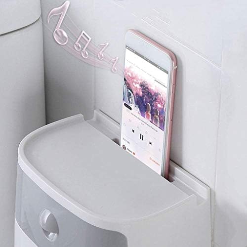 YFQHDD višenamjenski držač toaletnog papira s policama telefona i skladištenja ladice, zidna kutija za raspršivanje tkiva za kupaonicu