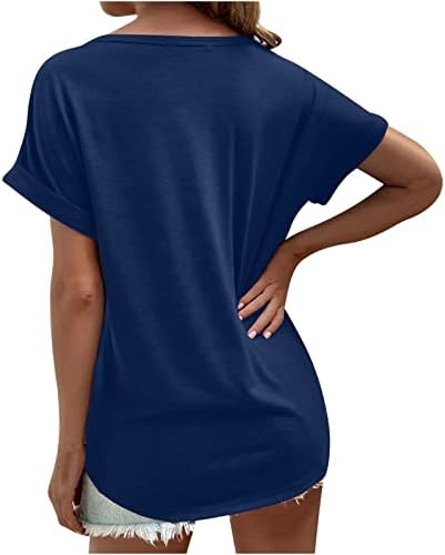 Ladies odjeća kratki rukavi v vrat Basic Brunch bluza majica jeseni ljetni pamučni vrh za tinejdžerke fk fk
