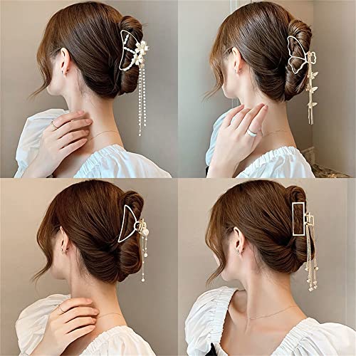 Wykdd šuplja metalna kosa kandža bisera za kosu za kosu za žene djevojke vintage geometrijski isječak za kosu nakit pribor za kosu