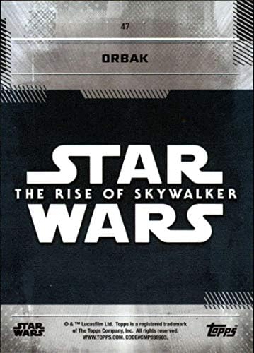 2019. Topps Star Wars Uspon Skywalker serije jedan 47 ORBAK TRGOVINSKA KARTICA