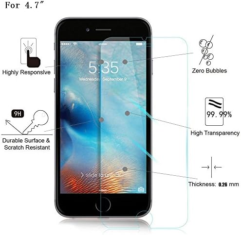 Zaštitna folija TANTEK fjyuuiui za iPhone 8, 7, zaštitni sloj od kaljenog stakla / poklopac za Apple iPhone 8, iPhone 7, iPhone 6S,