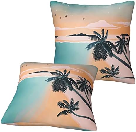 Sanghing Tropska plaža Palm Tree bacanje jastuka za jastuke 18 x 18 inča od 2 ukrasnog jastuka za jastuke jastuka za jastuke za kauč