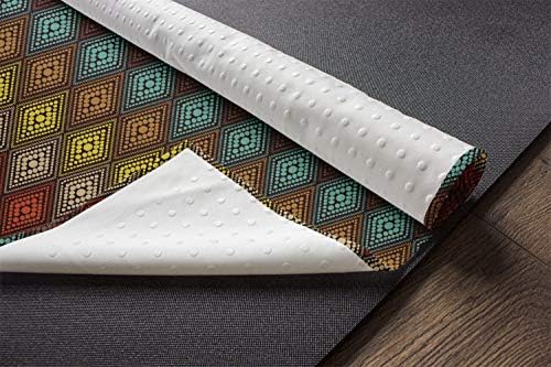 Ambasonne Geometric Yoga Mat Ručnik, prapovijesna apstraktna narodna točkica koja tvori dijamantski oblik uzorka, bez klizanja znoja