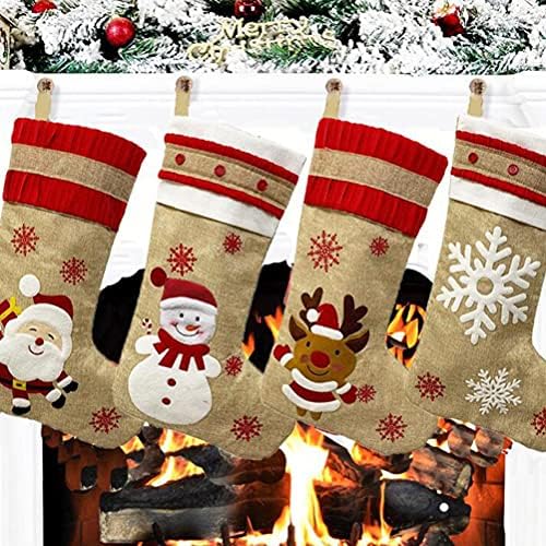 4pcs Božićni čarapa dekor čarapa Božićni bombon poklon paket Božićni dekor