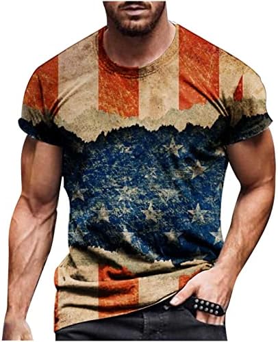 Plus veličina 4. srpnja vrhovi za muškarce američke zastave tiskani praznični bluza Crewneck Dan neovisnosti Tops Patriotske majice