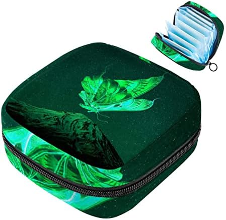 Torba za pohranu higijenskih uložaka, periodična torba, torba za higijenske uloške, mala kozmetička torba, leptir s krajolikom zelene