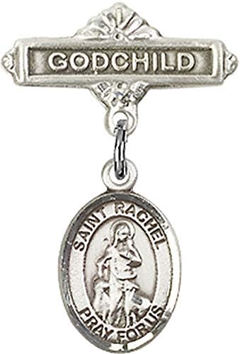 Dječja značka Ach sa šarmom Svete Rachel i kumčetom / dječja značka od srebra sa šarmom Svete Rachel i kumčetom-proizvedeno u SAD -