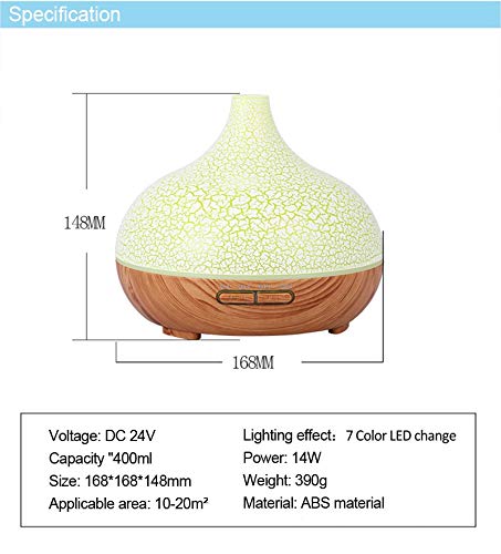400 ml ovlaživača zraka Ultrazvučna aroma esencijalnog ulja Esencijalnog ulja 7 Promjenjiva LED boja za kućni ured