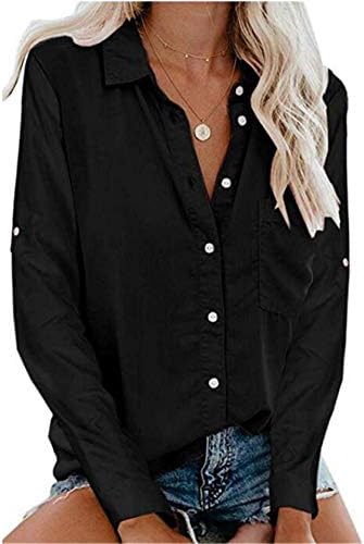 Adongnywell ženske kratke rukave v vrat šifonske bluze vrhovi gumb dolje poslovne košulje bluza tunika