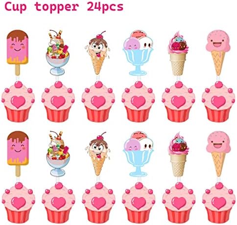 Summer Sladoled za rođendanske zabave uključuju sladoled sretni rođendanski natpis sladoled kolač Topper sladoledni balon za djecu