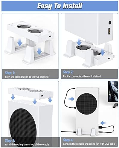 Ventilator za hlađenje za Xbox Series S, Wiilkac sustav za hlađenje ventilatora s četiri konzole, ventilator za Xbox serije S s 3 razinom