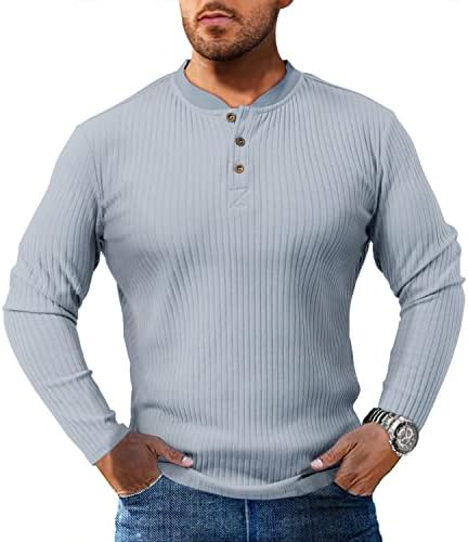 Yrw muške polo majice Klasična košulja s dugim rukavima Klasična, rastezljiva košulja za mišiće s solidnim bojama