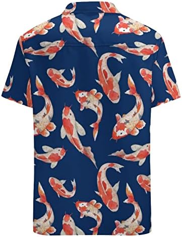 Koi riba casual gumb kratkih rukava dolje košulja dolje košulja dolje košulja za muškarce za muškarce