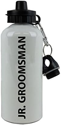 CustomGiftSnow Jr. Groomsman 20-unce 600 ml bijela aluminijska boca vode, crna