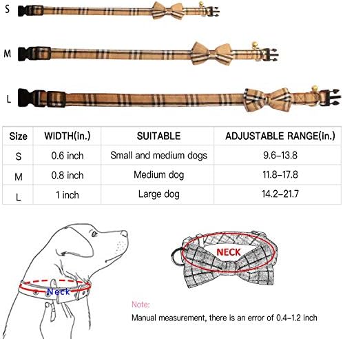 2 pakiranja / Set ogrlica za pse s leptir mašnom i zvonom, podesiva ogrlica za pse sa slatkim leptir mašnama za male/srednje/velike