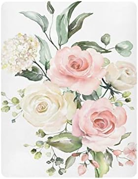 Alaza ružičasta ruža i hortenzije cvjetni jamci za cvijeće ugrađeni list basine za dječake djevojčice mališani, mini veličina 39 x