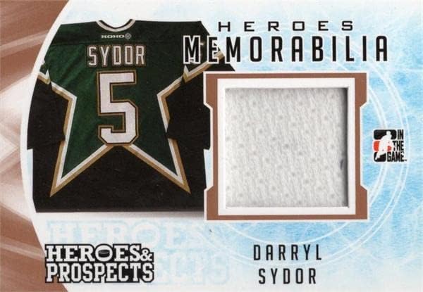 Skladište autografa 701150 Darryl Sydor igrač je nosio Jersey Patch Dallas Stars 2017 Leaf Heroes & Prospects No.HM14 Hokejaška karta