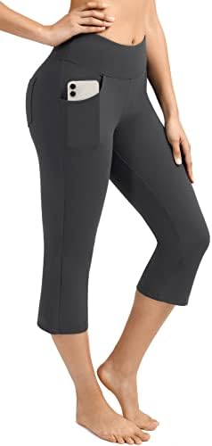 IUGA joga hlače s džepovima za žene visokog struka Capri bootcut hlače ravna noga joga capris hlače rade casual trening