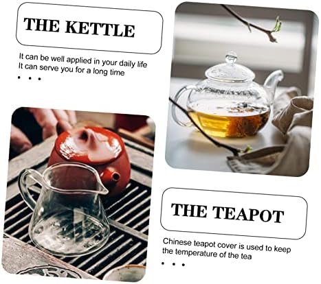 Zerodeko 2pcs stakleni čajnik gornje staklene šalice s poklopcem čajnim čajnim čajnim čajnim čajnim čajnim čajnim čajnicama okrugli