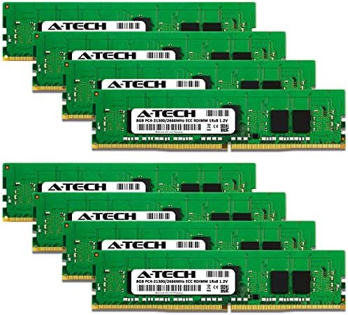 A -TECH 64GB KIT memorija RAM -a za HPE ML350 G10 - DDR4 2666MHz PC4-21300 ECC Registrirani RDIMM 1RX8 1.2V - poslužitelj