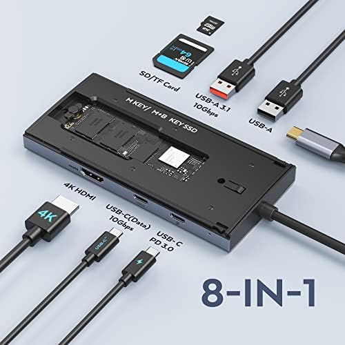 USB hub-C s kućištem SSD M. 2 NVMe / SATA, priključne stanice Switch HDMI Adapter Hub, многопортовый USB hub C na HDMI zaslon 4K HDMI,