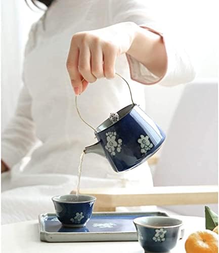 Uredski čajnik keramički indigo glazura led čajnik čaj za kavu čaj set ručno oslikani čajnik čaj