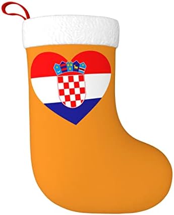 CUTEDWARF LJUBAV Hrvatske zastave božićna čarapa Xmas Dekoracija Klasična 18 inča kamin Viseća čarapa