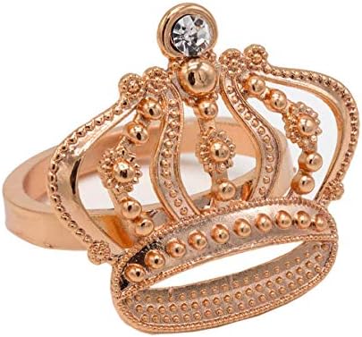 Fennco Styles Raskošne krune metalne nakit prstenove sa nastavkom, set od 4