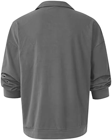 Muškarci dugih rukava majice muške jesenske solidne boje V-izrez gumb ležerna gornja košulja muške košulje