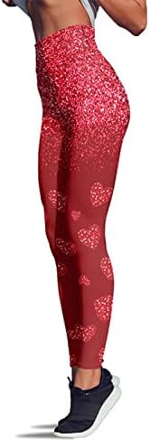 IIUS Valentines visoke gamaše ženske usne Printanje joge trkačke gamaše ultra mekane četkane elastične vježbe fitnes hlače