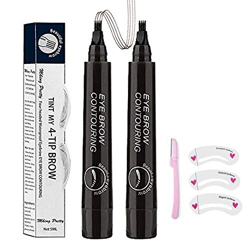 Olovka za mikroblading obrva, olovka za obrve s 4 točke, stvara dugotrajnu šminku profesionalnih obrva prirodnog izgleda, pokriva rijetka