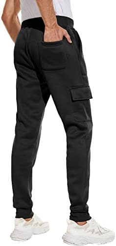 Igeekwell muški joggers SweatPantsathletic joggers hlače džepovi za crtanje elastične crne