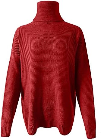 Jesenski džemperi za ženske jeseni ležerni dugi rukavi chunky pletena pulover solidna boja labavi džemper trendi zimski vrhovi