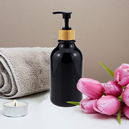 Dizajnitor šampona za tuširanje - Kimqi 16oz za višekratnu upotrebu crni šampon za pranje tijela za pranje tijela s naljepnicama -