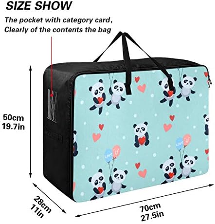 Emelivor torba za odlaganje odjeće ispod prekrivača - Veliki kapacitet Slatka Panda medvjeđi organizator torba s patentnim zatvaračima