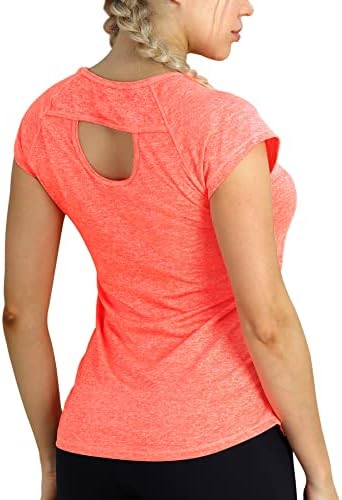 Icyzone vježbanje košulje za žene - Fitness teretana joga vježba kratke rukave T majice otvorene leđa