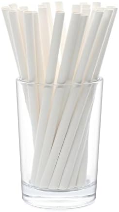 100 paketa bijelog odvojenog papirnatog pakiranja papirnate slamke za biorazgradiva pića milkshake smoothie kava koktel pića rođendan