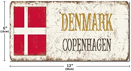 MadColitote Personalizirani Danski ulični znak Rustikalni kopenhagen zastave drveni znakovi seoska kuća zidna umjetnost rustikalni