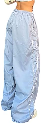 Leyajedol Žene Y2K padobranske hlače niskog struka vrećice za teretne hlače labave hlače s širokim nogama jogger Street odjeće