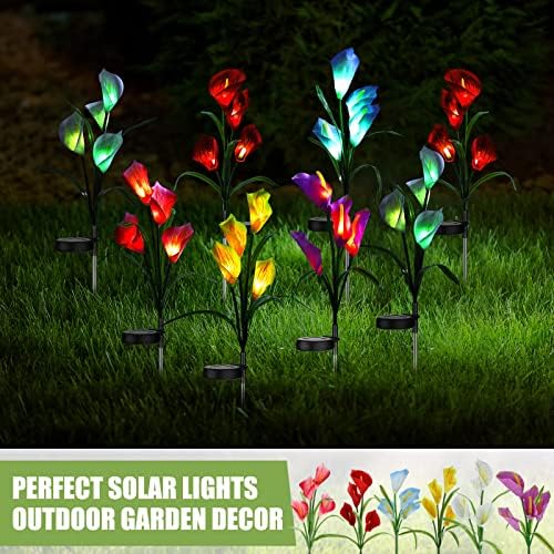 8 kom calla ljiljan solarna svjetla vanjska vrtna svjetla za ulog LED svjetla za cvijeće ljiljana Vodootporni vrtni dekor za vrt, dvorište,