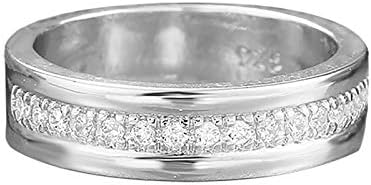 Dijamantni prsten pozlaćen / posrebren, zaručnički prstenovi od rhinestona u bijeloj boji, vjenčani prsten za godišnjicu braka za muškarce