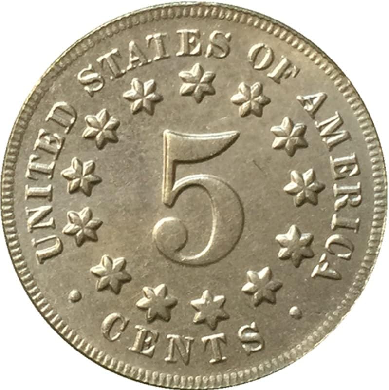 20,5 mm1868 američki nikl nikla nikla napravljen novčić antikni rukotvorinski prigodni kovanik