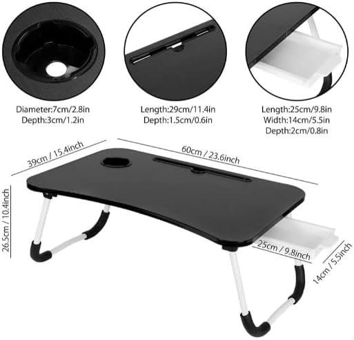 BETSENSH-US LAPTOP stol sklopivi stol za krevet prijenosni multifunkcijski ladici za ladicu za skladištenje i CS-10