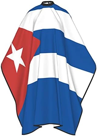 Kubanska zastava frizura pregača za rezanje kosa salon rta 55 x 66 inča, vodootporna podesiva haljina za kosu ogrtač, šarmantna brijačna