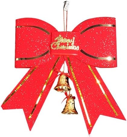 Niz ukrasa božićnog drvca Crvena Velika kravata od 13 cm s privjeskom za zvono