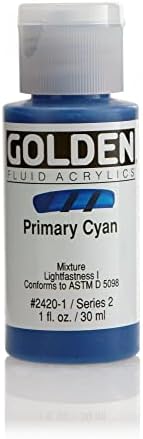 Zlatna tekućina akrilna boja 1 unca-primary cijan