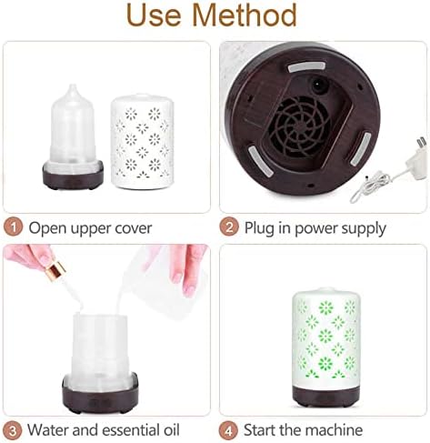 UXZDX 100ml keramička aroma difuzor esencijalnog ulja za difuzor Ultrazvučni ovlaživač zraka za kućni ured