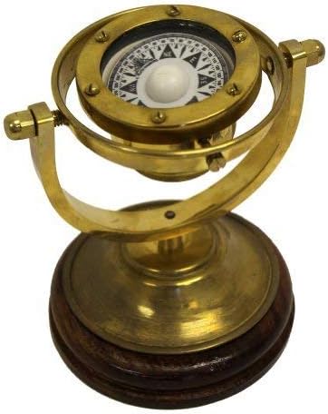 5 Gimbaled mesingani kompas sa stalkom - nautički kolekcionarstvo