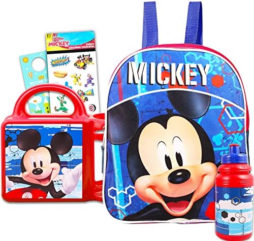 Mini ruksak s Mikki Mouseom i kompletom kutija za ručak - komplet s 11-inčnim ruksakom s Mikki Mouseom, torbom za ručak s Mikki Mouseom,