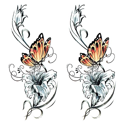 5 PCS -a leptir cvjetni carski rez, naljepnice za tetovaža prekrivaju ožiljci vodootporna ženska simulacija tetovaža
